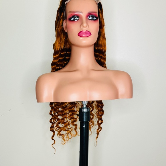 28” 13x4 Ginger orange wavy wig 100%human hair wig